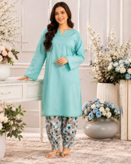 Solid Lawn Co-Ord Set with Printed Shalwar