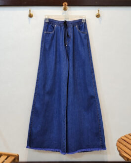 Denim Mid Blue Dori Elastic Waist Denim Trousers for Girls & Women