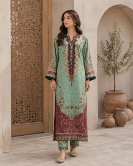 Floral Printed Crepe Kaftan Design