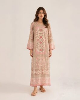 Floral Printed Crepe Kaftan Design